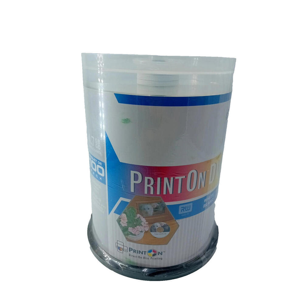 TDK DVD+R - 100 Pack - 8x Print On - One Sided Printable Disc Spindle‎ New